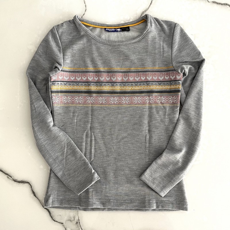 بلوز وارداتی حوله ای  طوسی kids