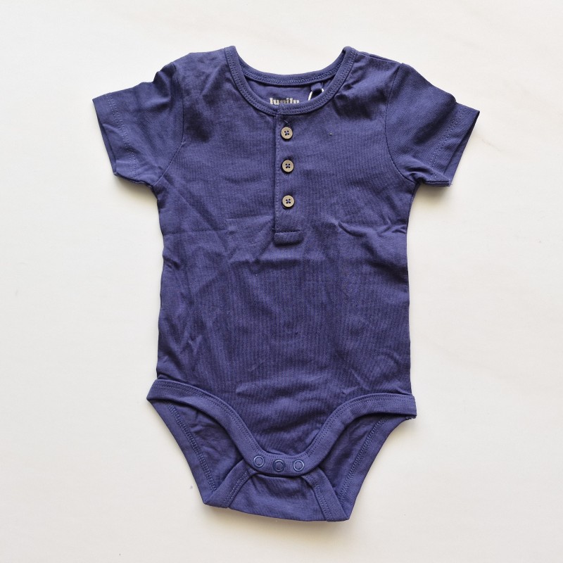 بادی آستین کوتاه سه دکمه آبی لوپیلو