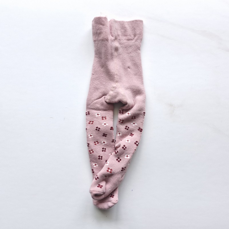 جوراب شلواری گرم صورتی گل گلی لوپیلو
