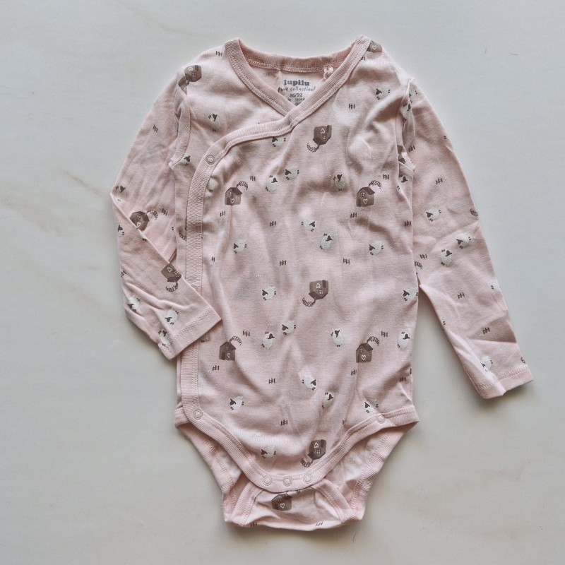 بادی آستین بلند جلودکمه مزرعه صورتی لوپیلو