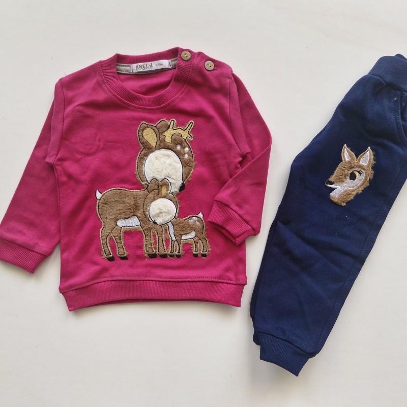 بلوز و شلوار آهو سرخابی آنیل