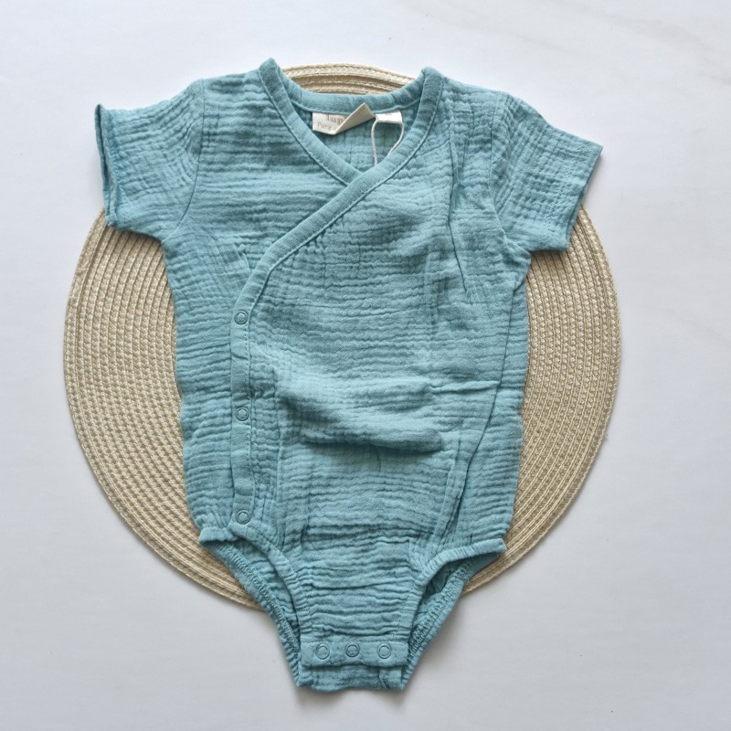 بادی موسلین آستین کوتاه سبزآبی لوپیلو