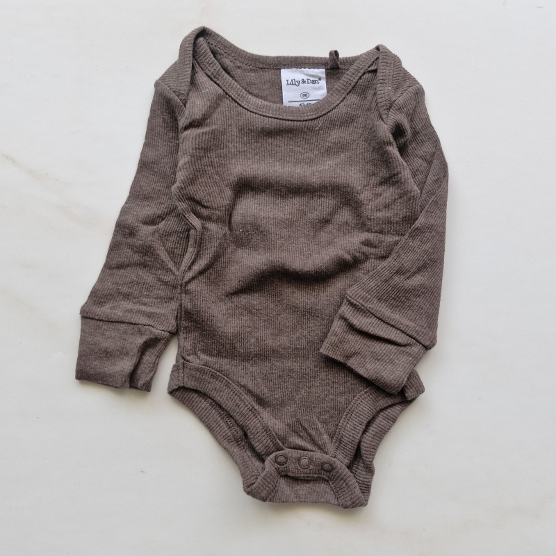 بادی آستین بلند کبریتی قهوه ای Lilly&Dan