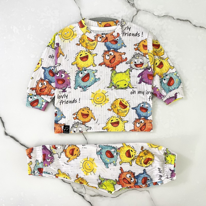 ست بلوز شلوار راحتی کبریتی هیولا kids