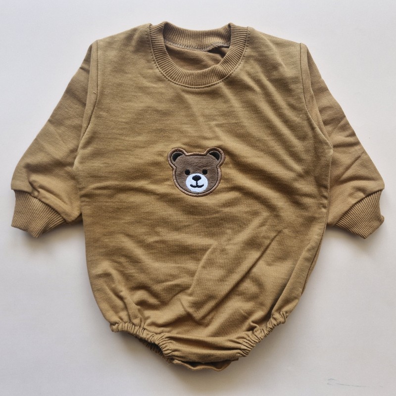 بادی آستین بلند قهوه ای  تدی AMIN