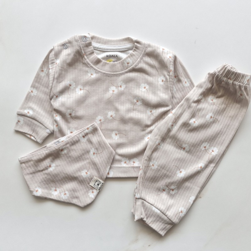 ست بلوز و شلوار و دستمال گردن گل گلی KOALA