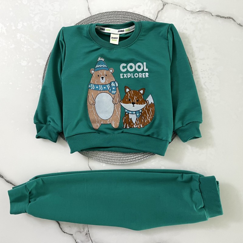 ست اقتصادی دورس دوستان سبز تیره kids