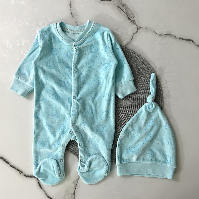 سرهمی و کلاه مخمل دایناسور آبی وچیون