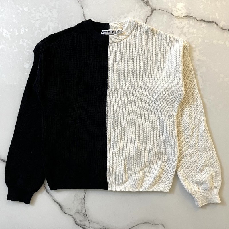 بلوز کوتاه بافت سفید سیاه پپرتز kids