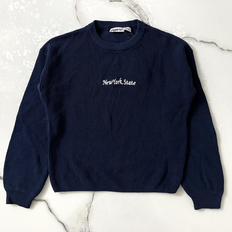 بلوز کوتاه بافت سرمه ای نیویورک پپرتز kids