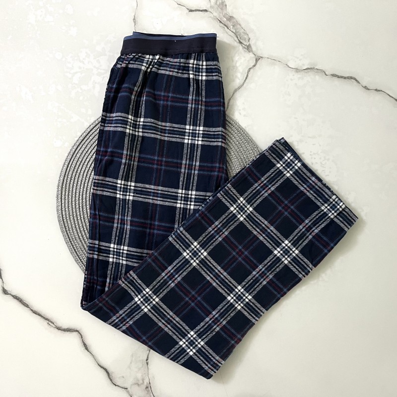 شلوار چهارخونه سرمه ای پپرتز kids