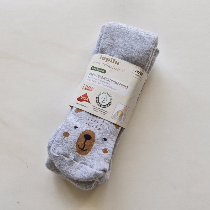 جوراب شلواری گرم خرس طوسی لوپیلو