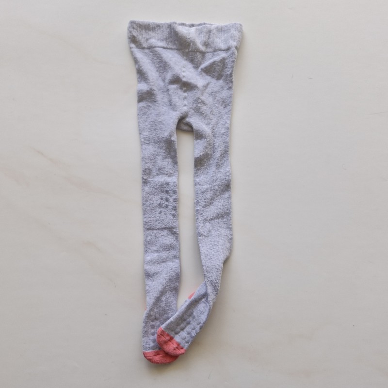 جوراب شلواری استپ دار قلب طوسی