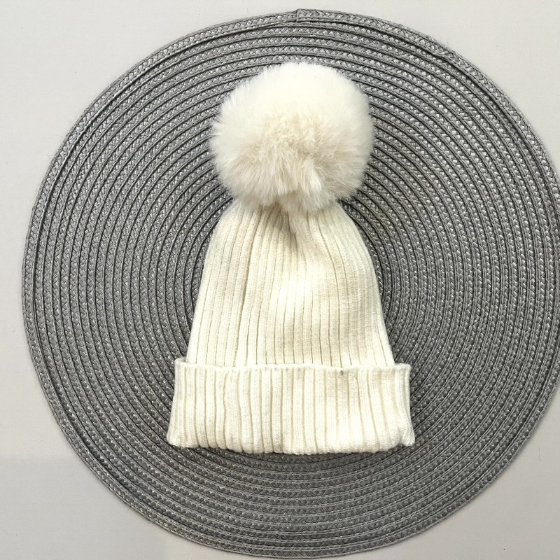 کلاه بافت تک پوم شیری kids