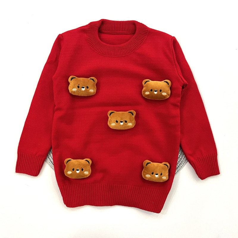 بلوز بافت یلدایی تدی قرمز kids