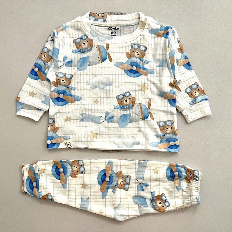 ست بلوز شلوار راحتی ریلی خرس خلبان kids