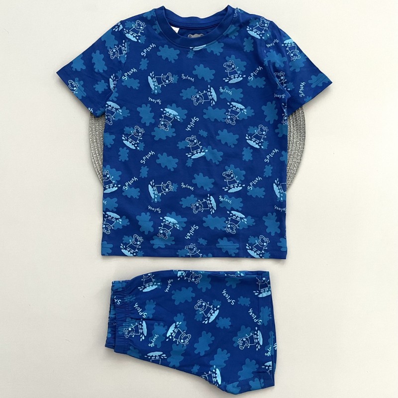 تیشرت و شلوارک پپاپیگ آبی kids