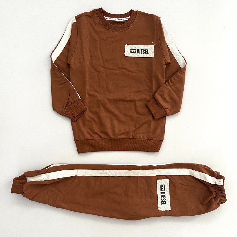 بلوز شلوار اسپرت قهوه ای پوشانو kids