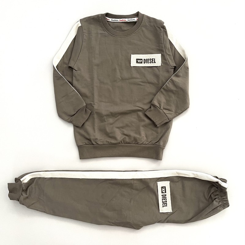 بلوز شلوار اسپرت سبز خاکستری پوشانو kids