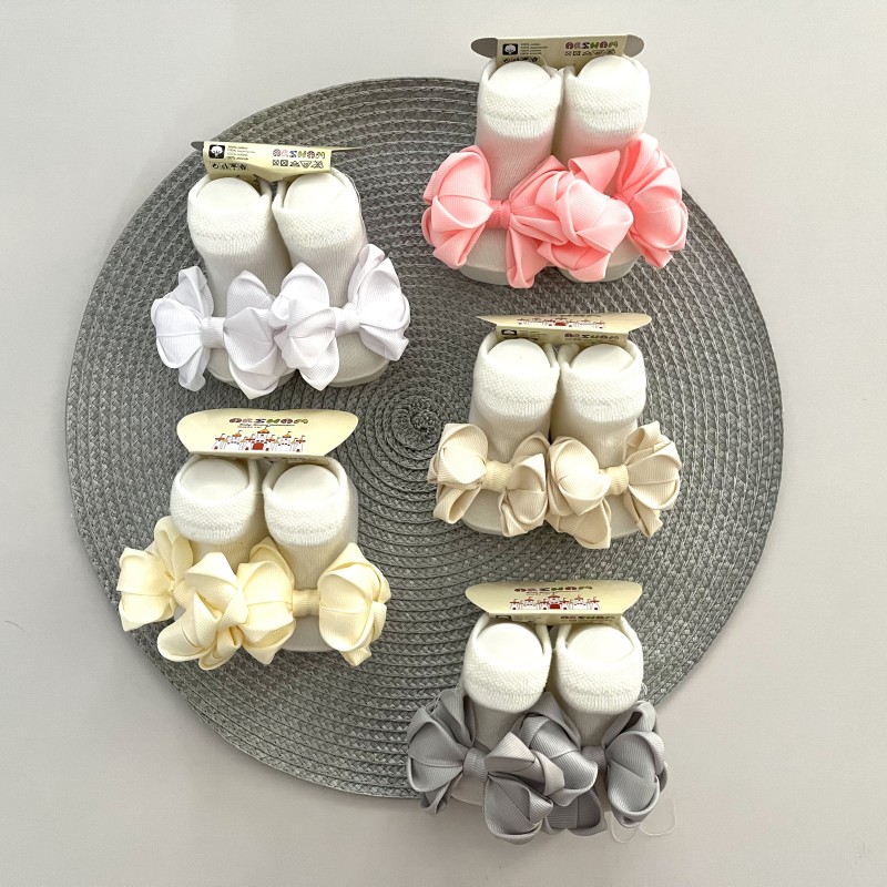 جوراب نوزادی پاپیون دار