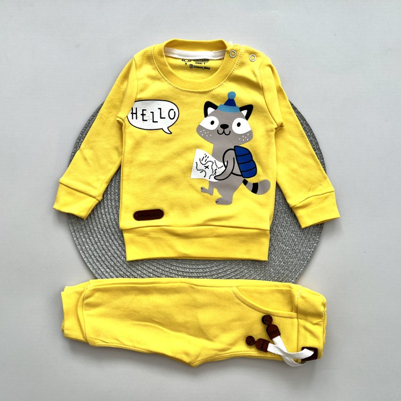 بلوز  شلوار راکون زرد چیاکو