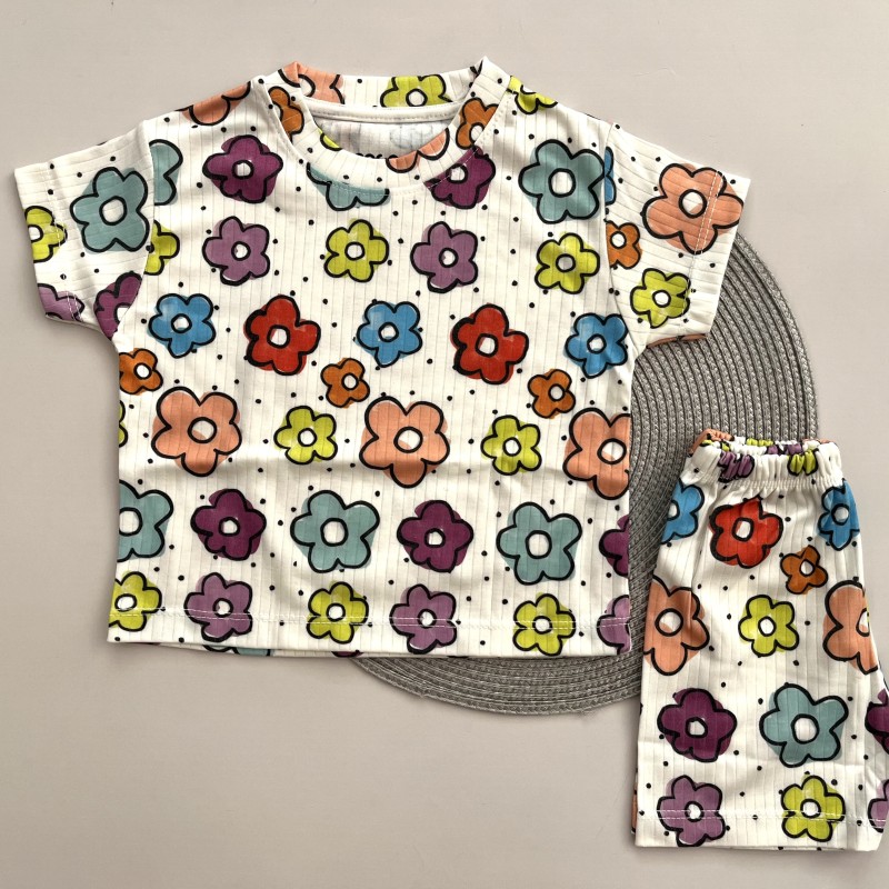 ست تیشرت شلوارک ریلی گل گلی kids