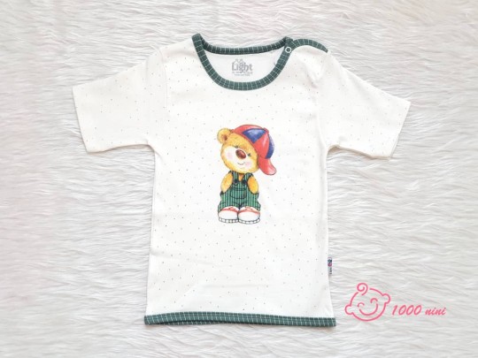 تی شرت آستین کوتاه طرح خرس کلاه دار لایت