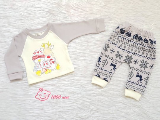 ست 2 تکه طرح گوزن پنگوئن