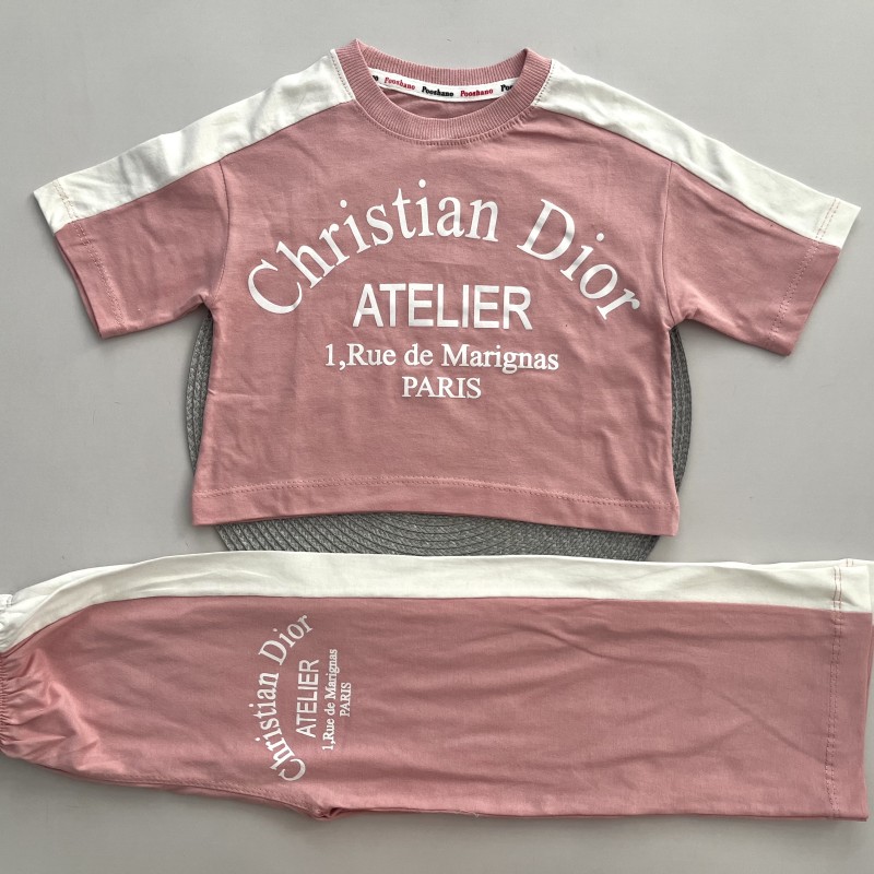 کراپ شلوار Dior صورتی kids