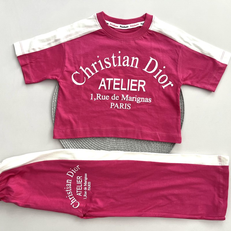 کراپ شلوار Dior سرخابی kids