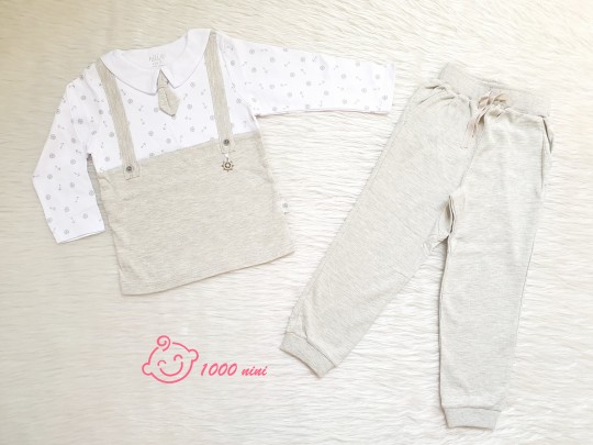 ست ۲ تکه آستین بلند طرح سکان نیلی