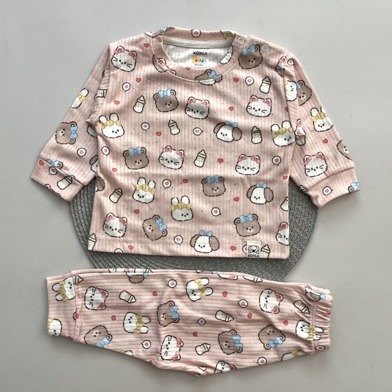 ست بلوز شلوار راحتی ریلی حیوانات صورتی KOALA