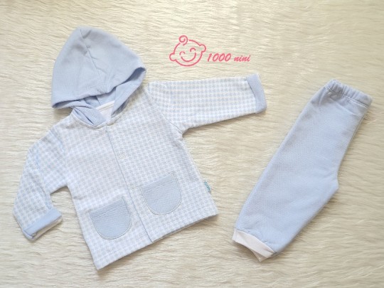 سویشرت شلوار چهارخونه آبی