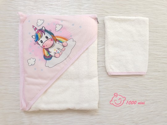 ست حوله و لیف طرح یونیکورن