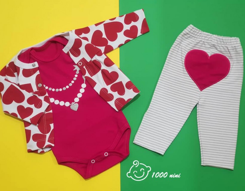 ست 3 تکه طرح قلب هومن