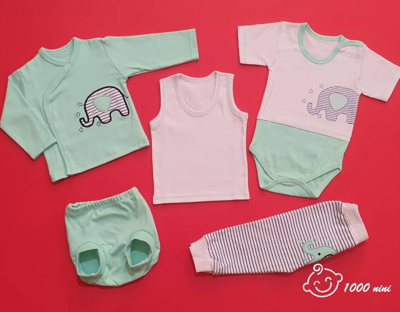 ست 5 تکه طرح فیل سبز گودمارک 3131