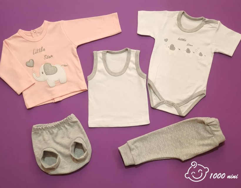 ست 5 تکه طرح فیل صورتی گودمارک 3166