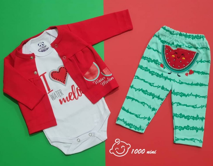 ست 3 تکه طرح یلدایی دخترانه هومن