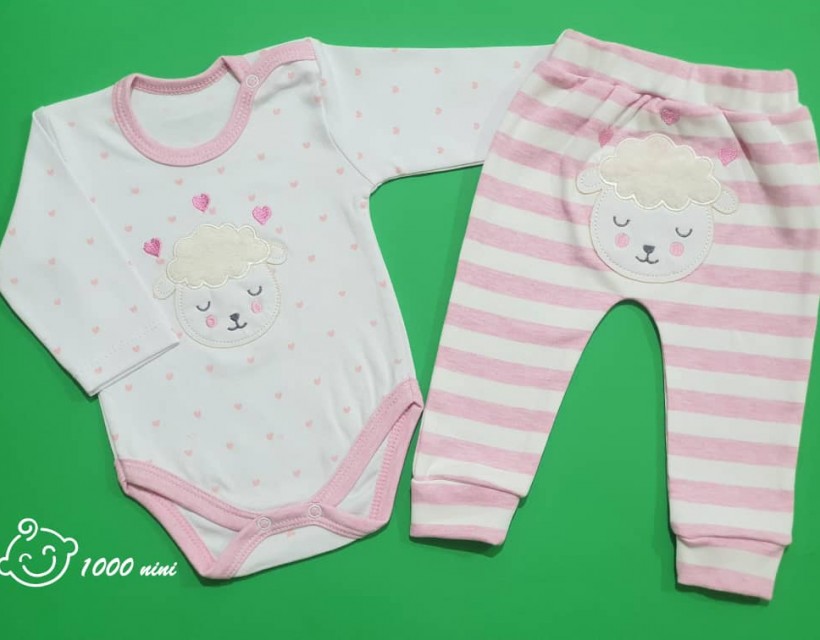 ست 2 تکه طرح بره صورتی گود مارک 3120