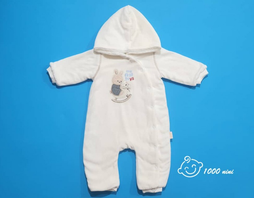 سرهمی مخمل طرح خرس و سورتمه مهتابیبی3429