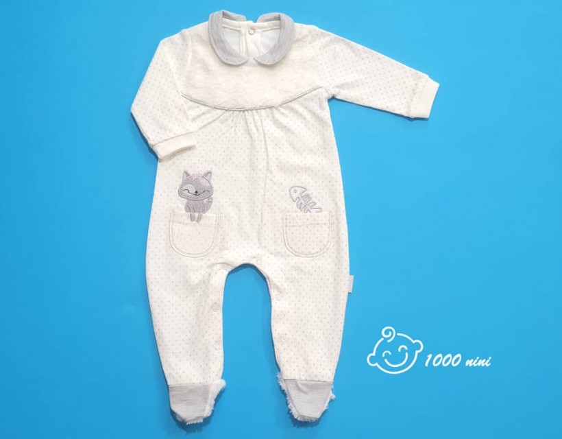 سرهمی گلدوزی طرح گربه و ماهی مهتابیبی 3370