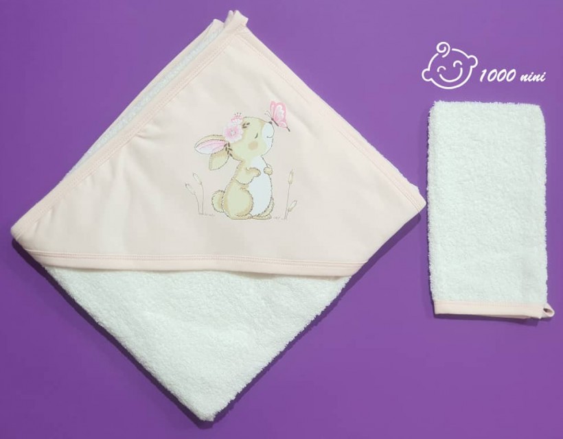 ست حوله و لیف طرح خرگوش پروانه آرین