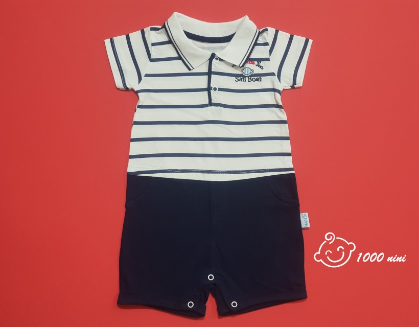 رامپر پسرانه یقه دار مهتابیبی 3519