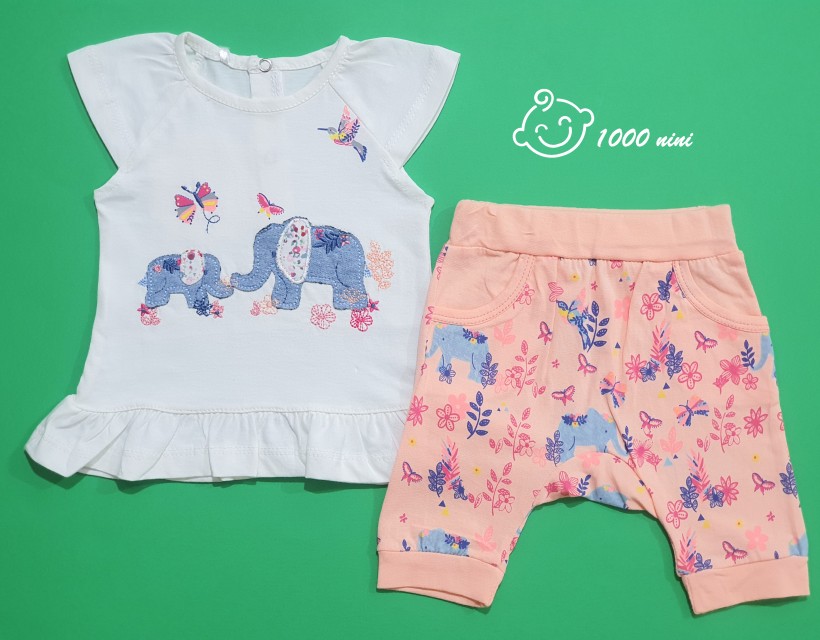 بلوز شلوارک گلدوزی فیل مهتابیبی 3567