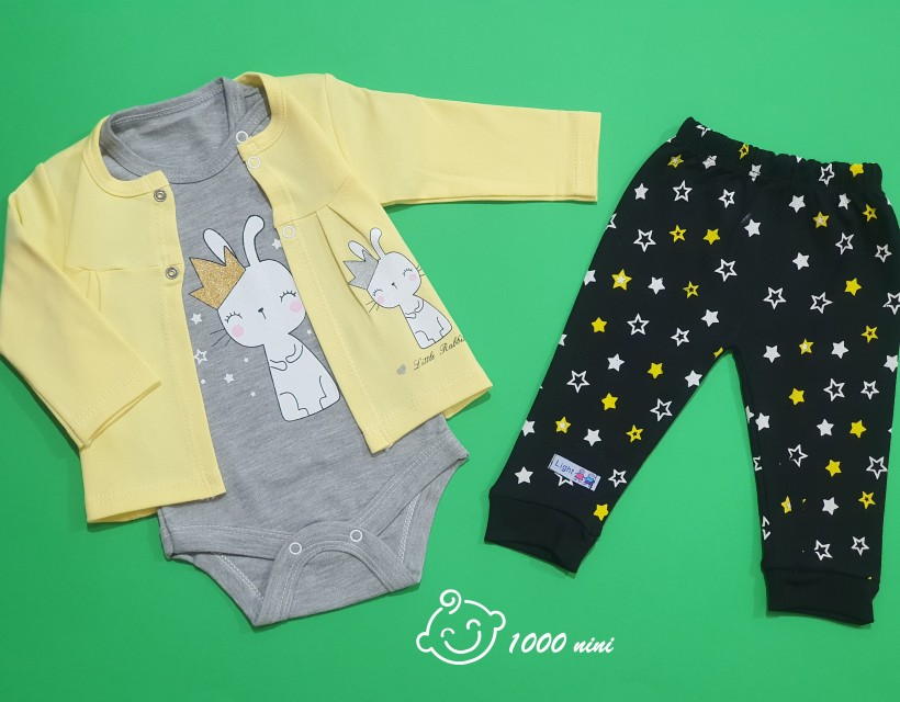 ست 3 تکه طرح خرگوش تاجدار لایت 341