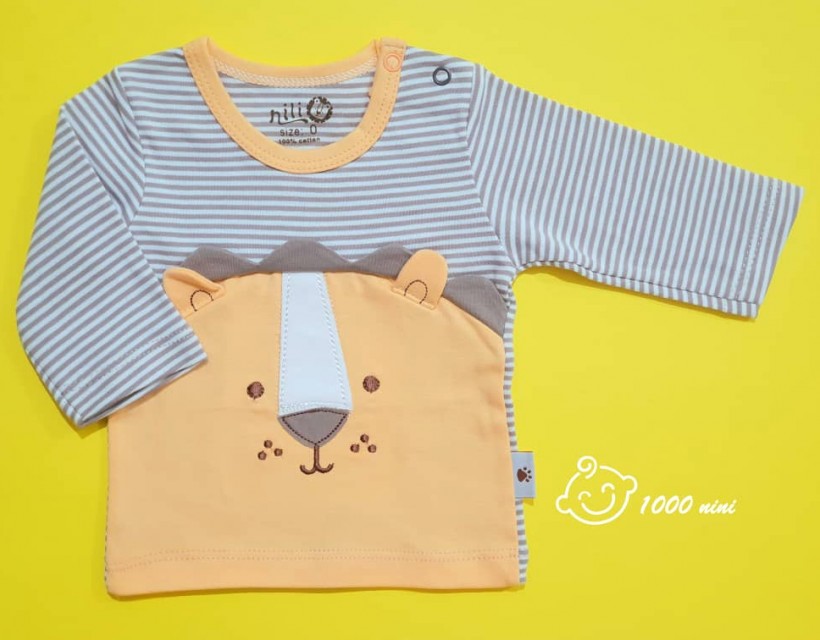 تی شرت آستین بلند شیر نیلی