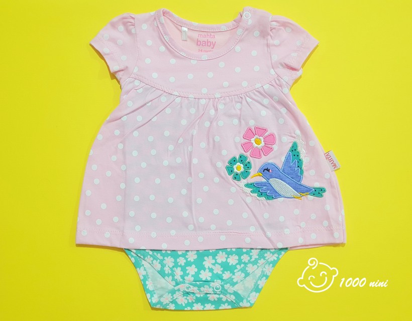 پیراهن گلدوزی پرنده مهتابیبی 3531