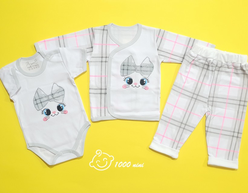 ست 3 تکه طرح گربه آرین