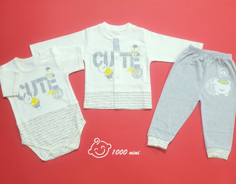 ست 3 تکه طرح خرس بانمک برند گود مارک 3117