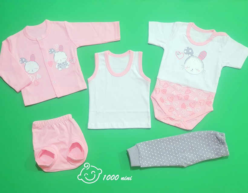 ست 5 تکه طرح خرگوش و قلب گودمارک 3160